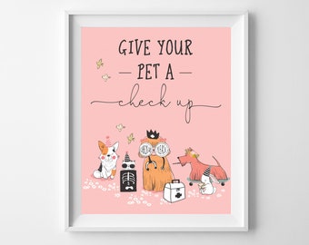 Pet Check up Sign, Puppy Games, Dog Check Up, Puppy Dog Games, Kids Birthday, Dog Cat, Girls Birthday Party Games, Dog Birthday Theme, M011