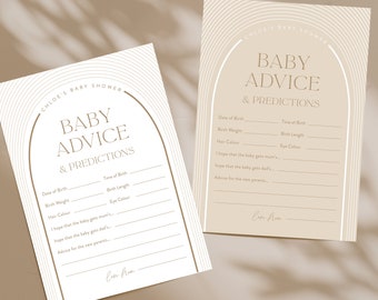 Modern Arch Baby Shower Game: Advice & Predictions (Digital Download)