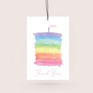 Regenbogen Geburtstag Geschenkanhänger, Minimalistischer Regenbogen Mitbringsel Tag, Dankeschön Karte Regenbogen, Mädchen 1.