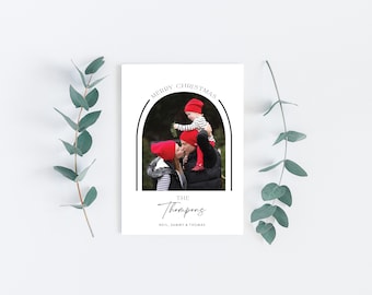 Christmas Card with Photo Arch | Minimal Simple Arch Christmas Card | Black White Arch Christmas Card | Photo Christmas Card | Holiday Card