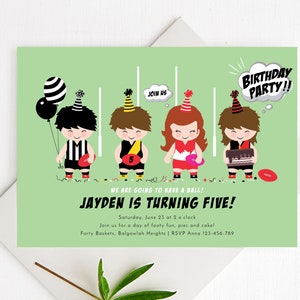 AFL Football Birthday Invitation, Australian Rules Football Editable Party Template, All Teams, AFL Kids Birthday Boy Girl, Digital Download