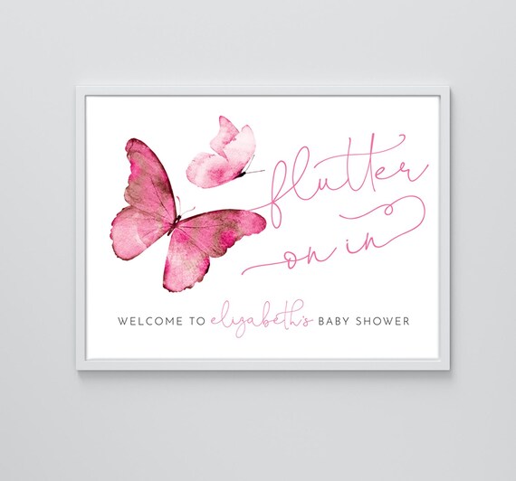 Cartello da tavolo con farfalla, poster da tavolo per baby shower per