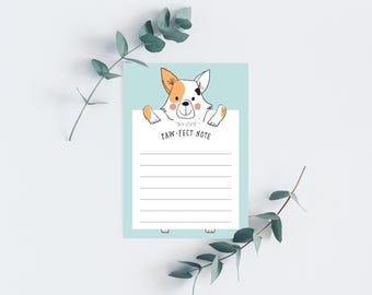 Conjunto de papelaria para cães, papel de carta para crianças, papelaria com tema de cachorro, tema de filhote de cachorro fofo, folhas de papel pautadas para impressão, download digital instantâneo