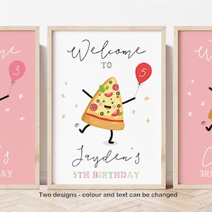 Pizza Birthday Party Welcome Sign Editable Template, Pizza Making Party, Pizza Party Printable Welcome Decor, Digital Instant Download M088