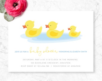 Baby Shower Ducks, Duckling Baby Shower Invitation, Baby Shower Invite, Duck Theme Baby Shower Invite, Little Duckling, Gender Neutral