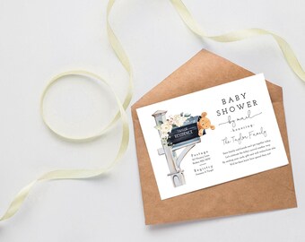 Baby Shower by Mail, Gender Neutral Baby Shower, Floral Mail Box Letterbox, Long Distance Baby Shower, greenery baby shower, modern, m123
