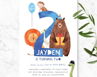 Safari Birthday Invite, Second Birthday Invitation safari, Second Invitation, Bear Invite, Safari Jungle Invite, Safari Birthday Party