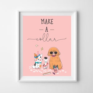 Make a Collar Sign, Puppy Dog Birthday Party, Dog Cat Party, Girls Birthday, Dog Cat Party Games, Dog Party Games, Dog Birthday Party M011