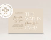 Engagement Invite Editable template | Couples Invitation | The wait is finally over | Getting Married heart Love Modern | INSTANT DOWNLOAD