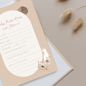 Australian Theme Baby Shower Games | Baby Predictions and Advice | Cute Australian Animals and Fauna | Minimalist Gender Neutral Games m053