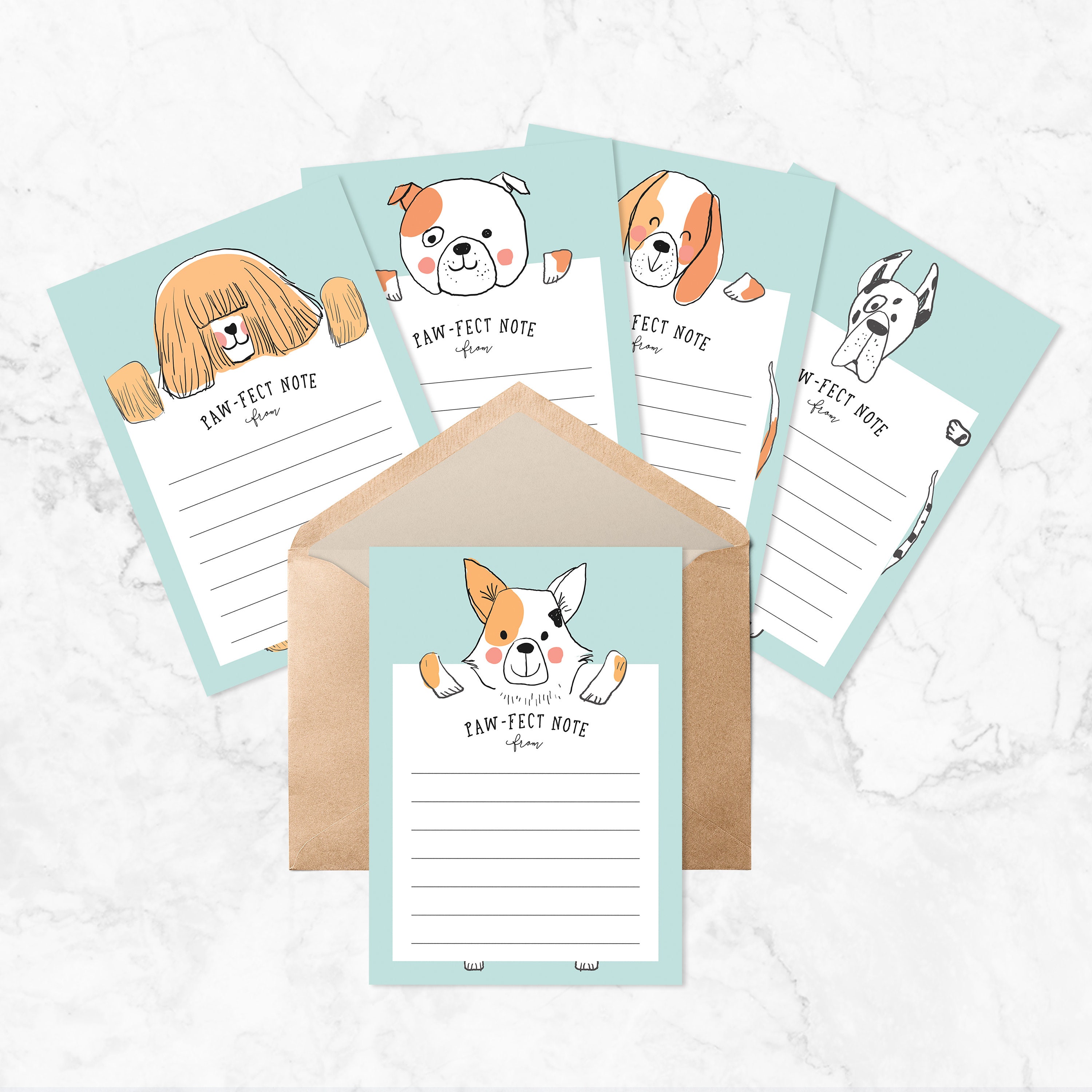 Dog Stationery Dog Writing Paper Cute Dog Puppy writing Etsy