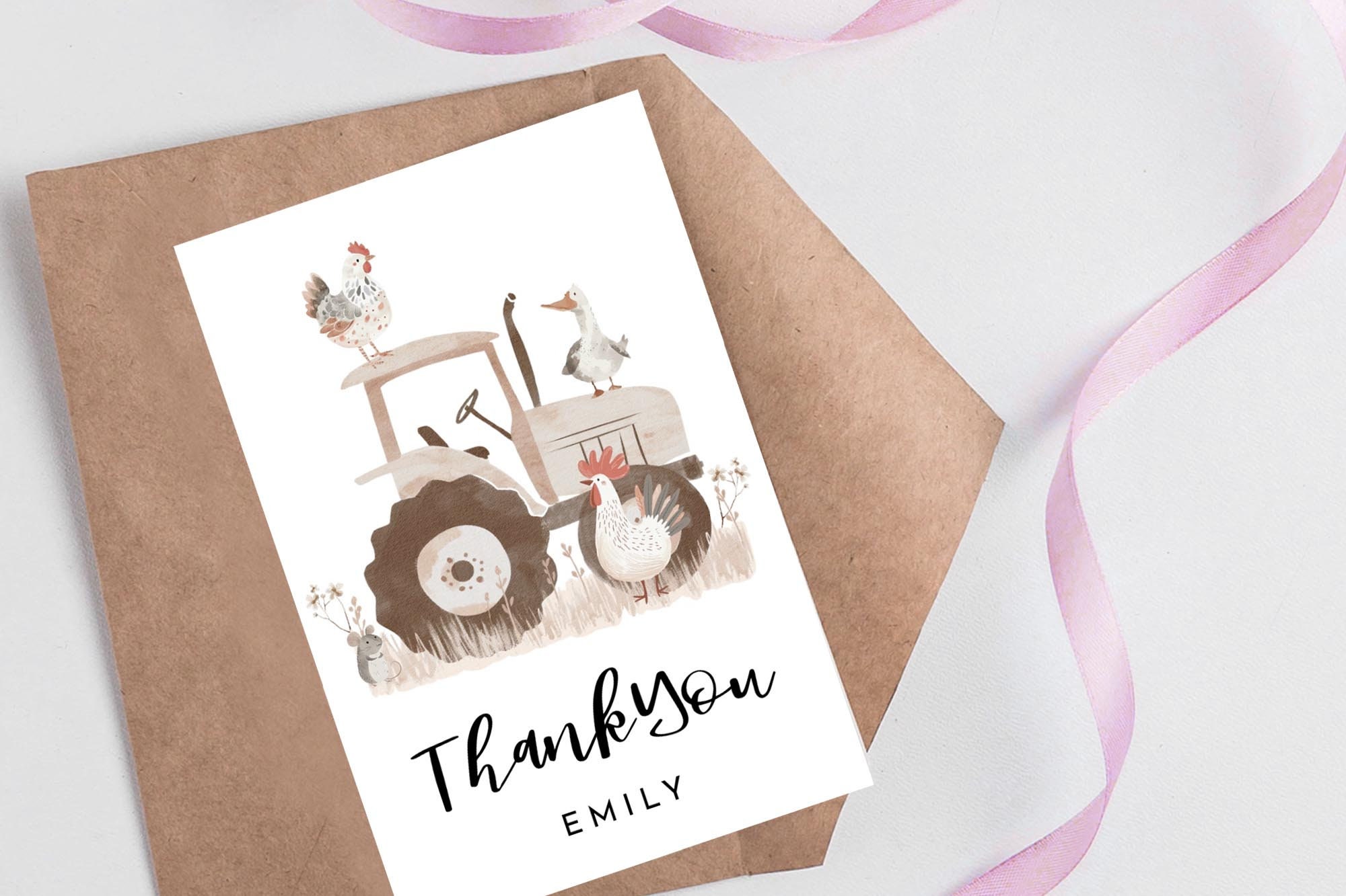 Farm Animal Birthday Thank You Favor Tags, Editable Farm Gift Tag, Farm ...