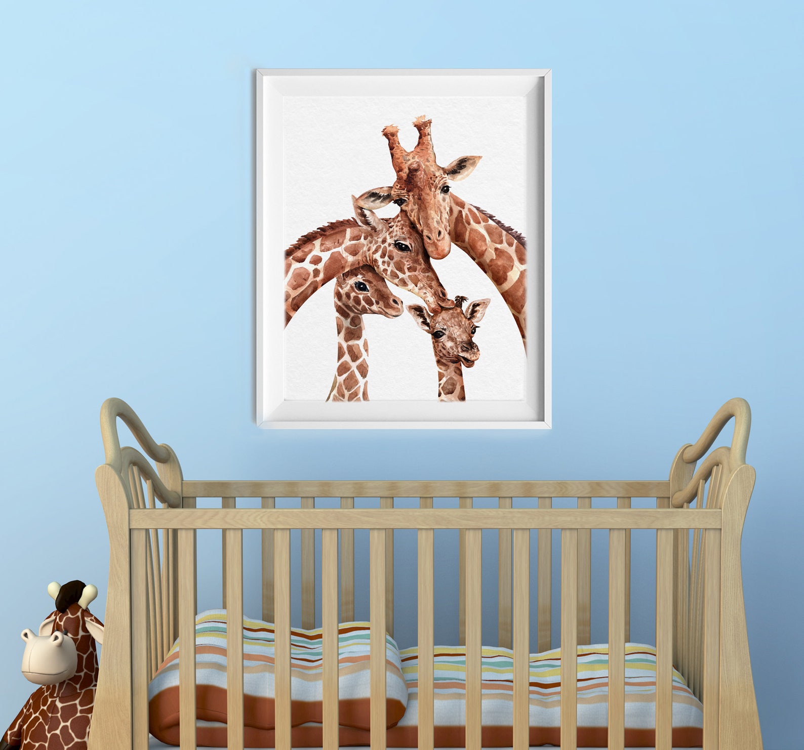 Giraffe Family Wall Art Nursery Art Print Giraffe Nursery | Etsy