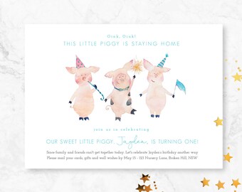 Birthday by Mail, Long Distance Birthday Party, First BDay Invite, 1st Birthday, Birthday across the miles, Boys Birthday Long Distance