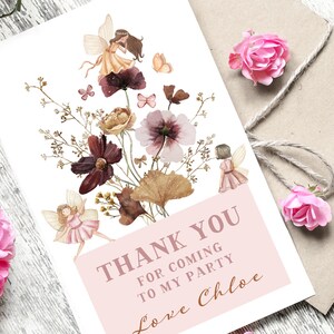 Fairy Thank You Tag, Fairy Favor Tag DIY Editable Template, Fairy First Birthday Party Decor, Thank You Birthday Party Printable Tag, M033