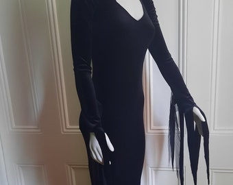 Carolyn Vintage style 1960s stretch velvet/crush velvet gown with customizable neckline