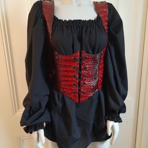 Gothic / Steampunk Red Dragon scale underbust corset Bild 1