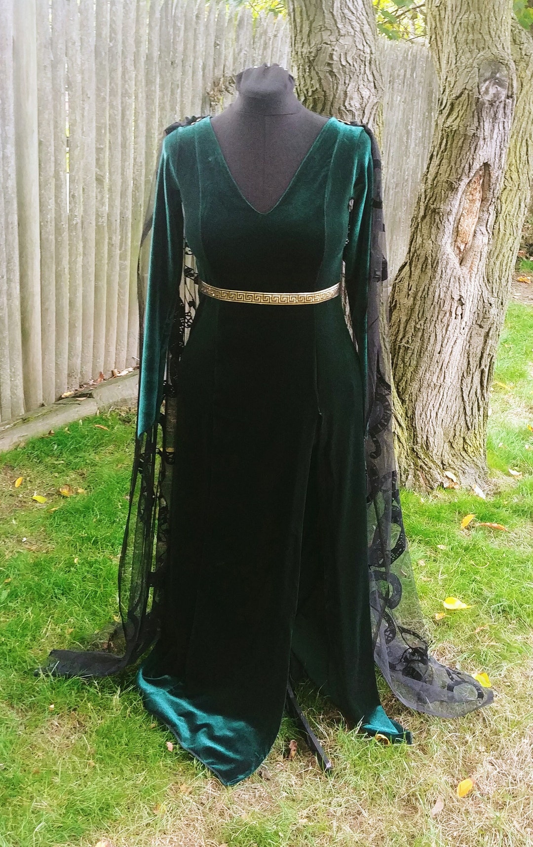Green Velvet Goddess Medusa Sexy Snake Costume Dress With Slit - Etsy