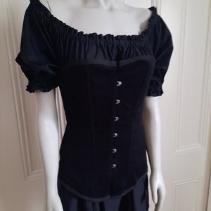 Gothic Victorian Steampunk Black velvet Corset