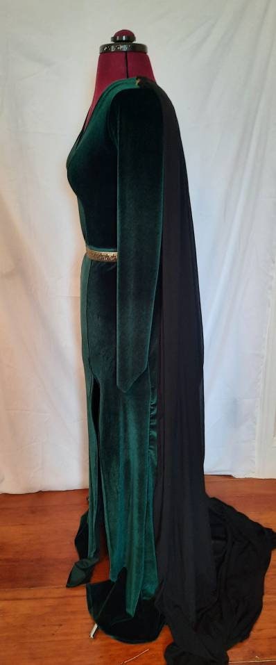 green velvet snake dress Zapakasa Women Peacock Green Corset Velvet Long Wedding Guest Dress with  Slit Mermaid Floral Strapless Bridesmaid Dress main image 0