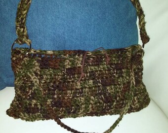 Crochet Handbag in Camouflage