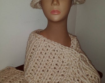 Crochet Bucket Hat w Scarf