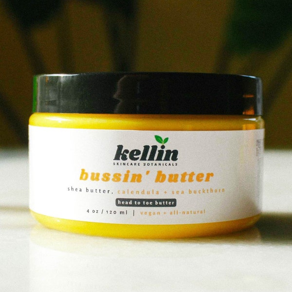 sea buckthorn + calendula skin butter balm | multi-purpose | safe for pets | rashes/itching | eczema | dry skin | vegan + all-natural
