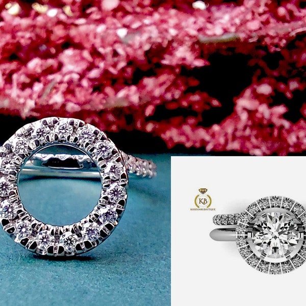 Ring Enhancer guard, Ring jacket, Moissanite Halo Ring Insert, Can be made for any size & shape of stone