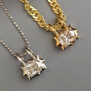 East west Set Elongated Cushion Cut Moissanite Pendant, Collet set Georgian cut down set button back pendant without chain, Wedding Pendant