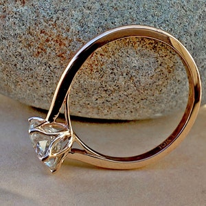 Tulip Lotus Prong Round Moissanite Solitaire Engagement Ring,flower basket  Promise\proposal Ring.