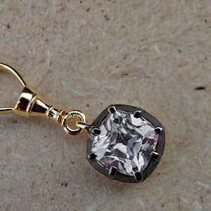 Old Mine Cut Cushion Cut Moissanite Pendant, Collet set Georgian cut down set Pendant without chain, Wedding Pendant