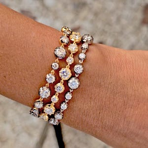 Georgian cut down button back set Moissanite Tennis Bracelet, Bracelet for women, Bracelet for girls, Bracelet for her, Anniversary gift