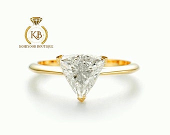 Trillion\trilliant Moissanite solitaire Engagement\Bridal\propose\anniversary Ring with White\Yellow\Rose Gold