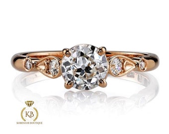 Old mine cut OMC moissanite Engagement ring, wedding\proposal Ring with 18k\14k\10k White\Yellow\Rose Gold