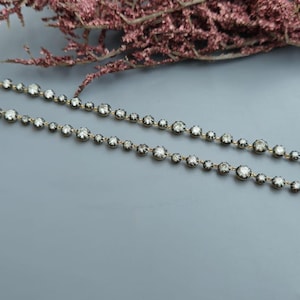 Georgian cut down necklace with moissanite and silver with blackened gold, tennis necklace