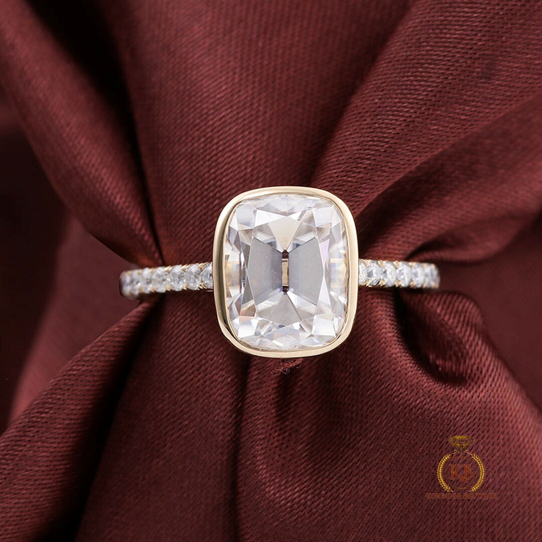 Old Mine Cut OMC Elongated Cushion Cut Moissanite Engagement Etsy