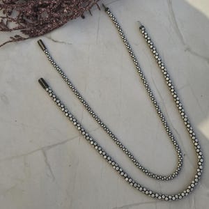 Georgian cut down tennis necklace with moissanite and blackened silver image 9