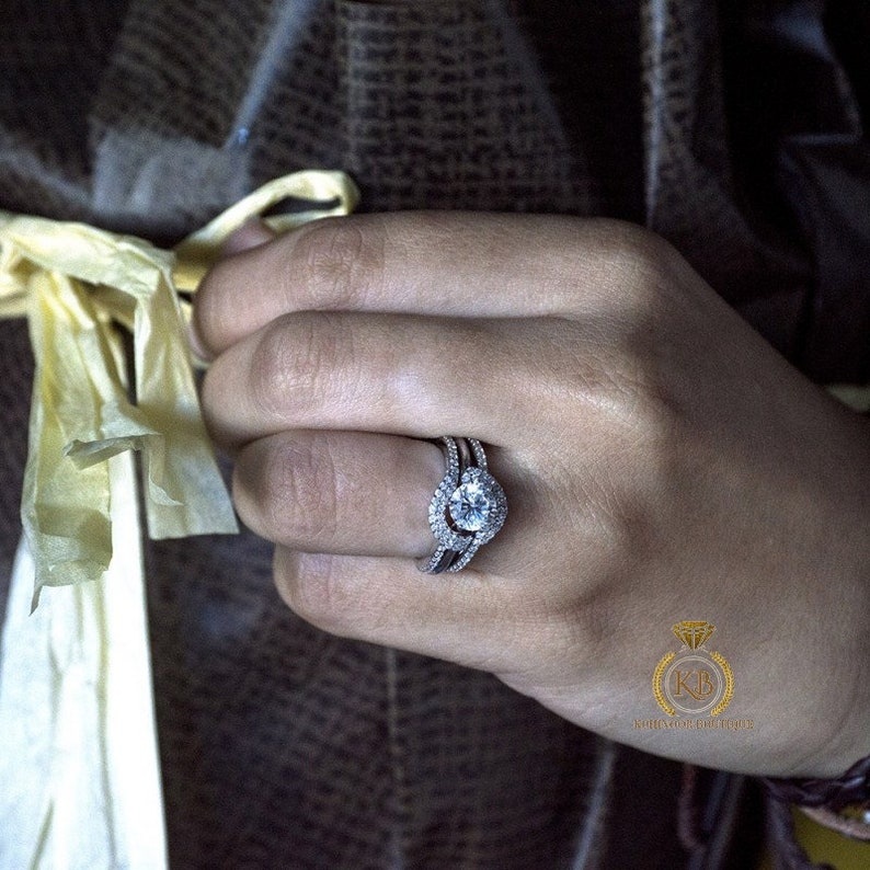 Halo Wrap Enhancer for Engagement Ring Moissanite Diamond Etsy