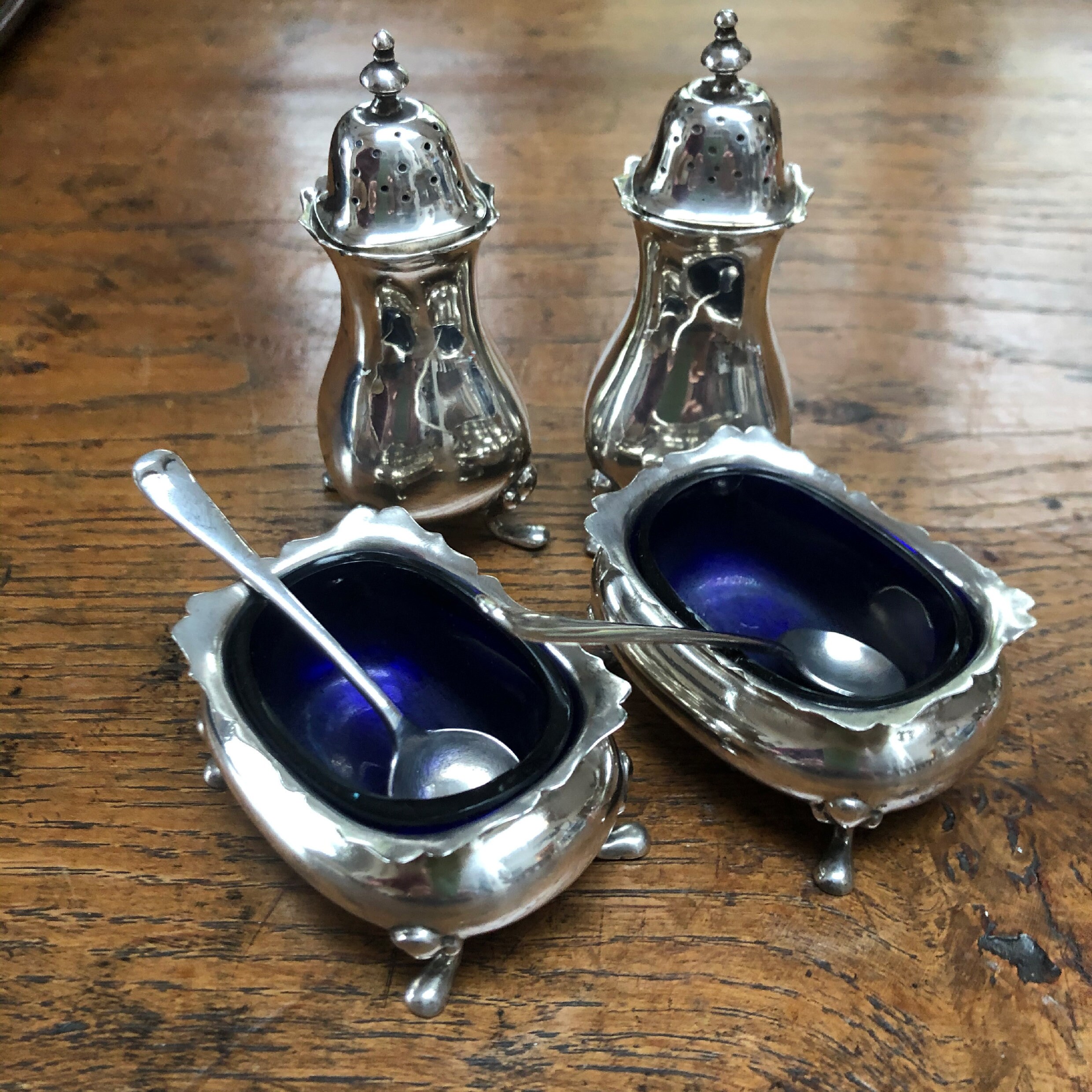 Antique Solid English Silver Salt and Pepper Pots Etsy