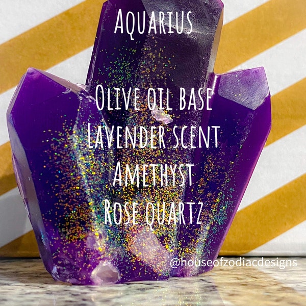 Aquarius Crystal Soap with Amethyst Stone