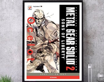Replica Metal Gear Solid 2 Ocelot Character Release Poster / Birthday / Gaming / Christmas / MGS
