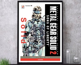 Pôster de lançamento do personagem Snake de Metal Gear Solid 2 / Aniversário / Jogos / Natal / MGS