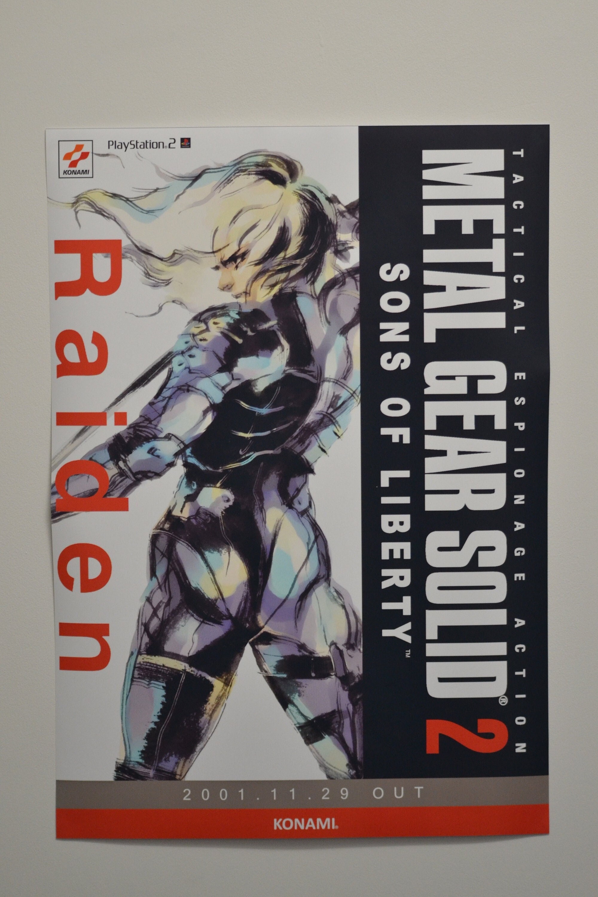 Replica Metal Gear Solid 2 Raiden Character Release Poster