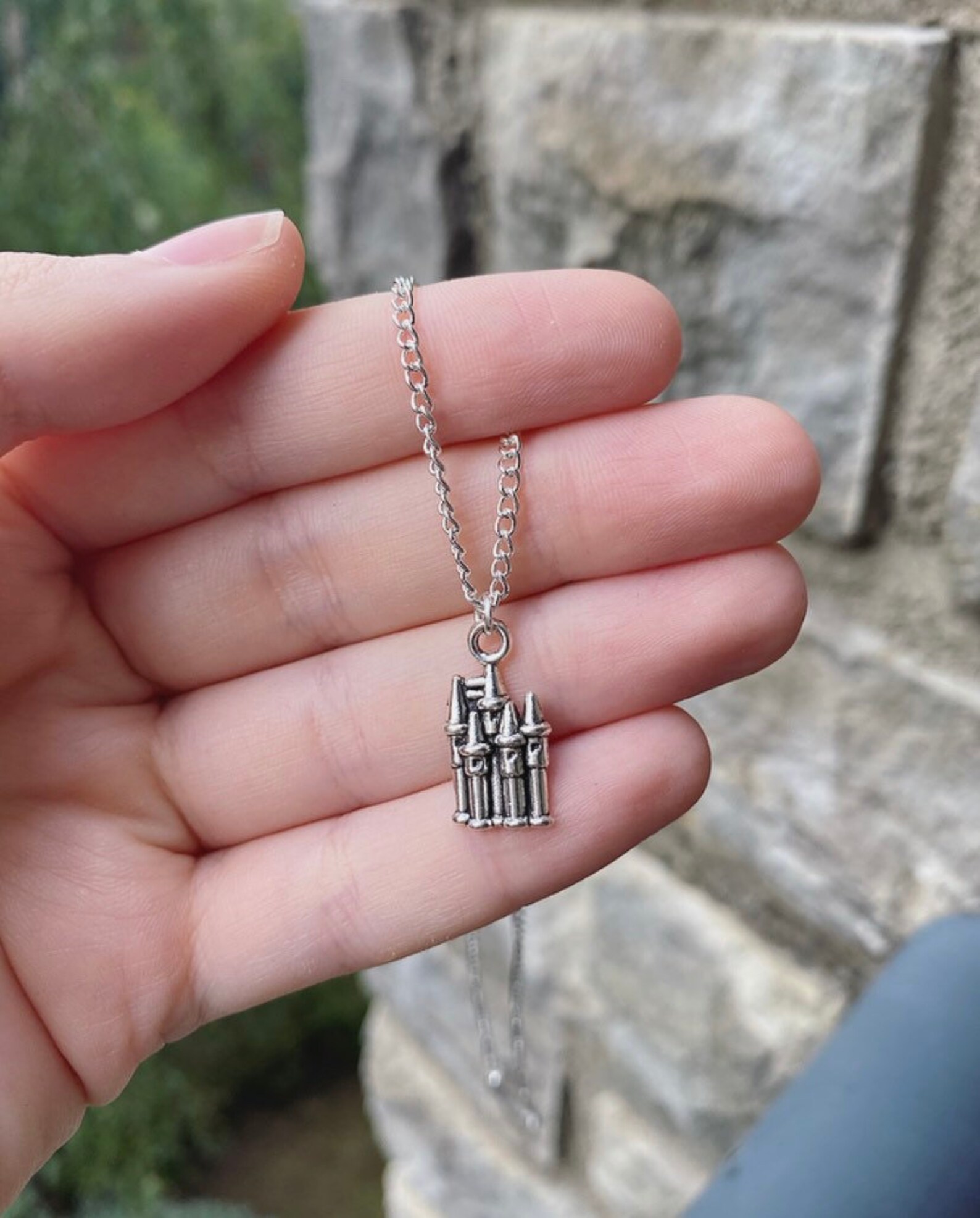 Castle necklace handmade jewellery Disney fairytale Etsy