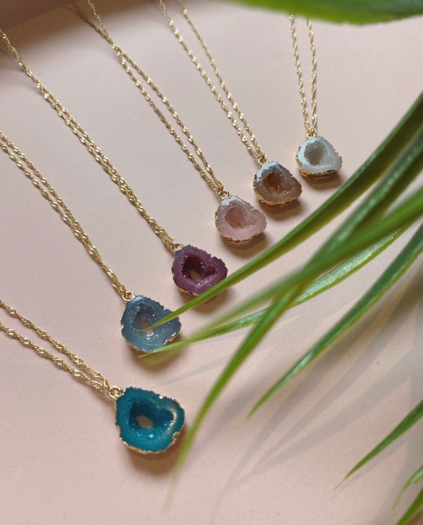 Crystal rock necklace crystal jewerly jewellery rock Etsy