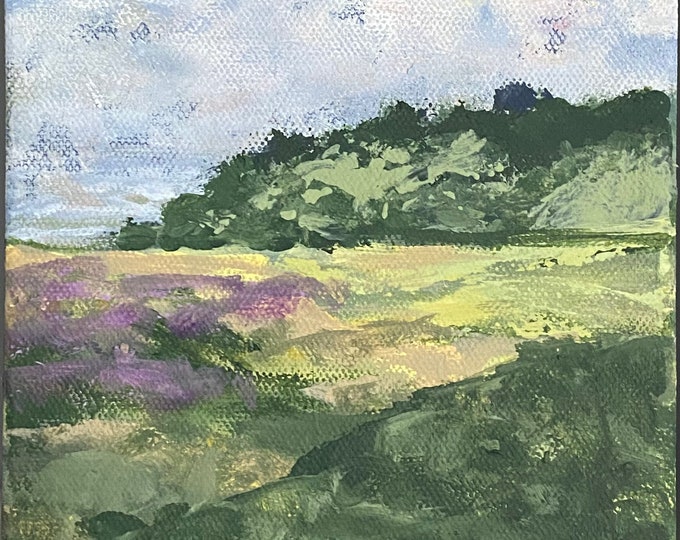 Wild Lavender” ORIGINAL PAINTING, acrylic on canvas, 6”x6”x1.5”