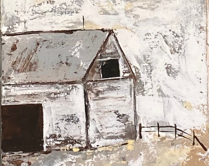 Time at The Barn. Original painting acrylic on canvas 9”x12”