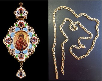 Orthodox bishop engolpion (Panagia). Religious Gift. (#0120)