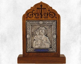 Orthodox Icon of the Mother of God “Of the Three Hands”. Home table Icon. Housewarming Gift.