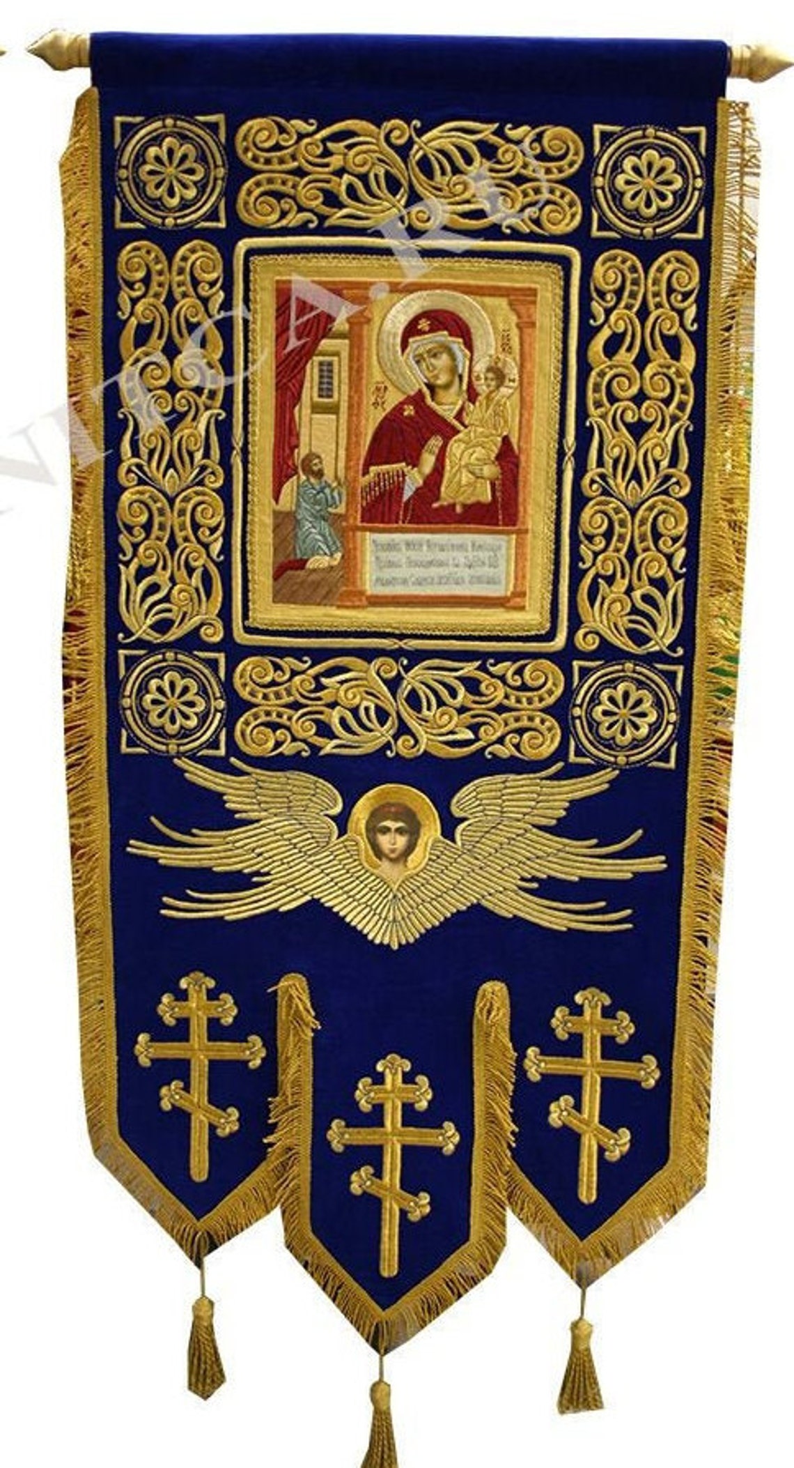 Gonfalon Religious Pennant Hanging Flag Banner Fabric Etsy